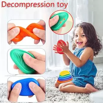 Игрушки для снятия стресса, сенсорные силиконовые камни для взрослых, 6 штук в упаковке, текстурированные для детей с аутизмом, успокаивающие игрушки для снятия стресса 1SET