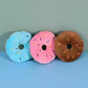 Игрушки для снятия стресса у щенков, жевательные игрушки, тщательно изготовленные товары для собак, мягкие пончики для собак, плюшевые игрушки для домашних животных и игрушки для снятия скуки у собак коричневый