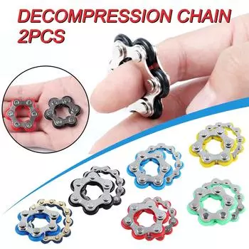Игрушки для снятия стресса в виде велосипедной цепи, игрушки для снятия стресса и тревоги, 2 шт. синий