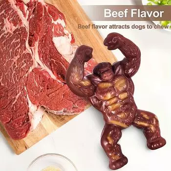 Игрушки для собак для агрессивных, экстремально жестких игрушек для собак для крупных собак, со вкусом настоящей говядины, прочная собачья кость для средних и крупных собак ONESIZE красный