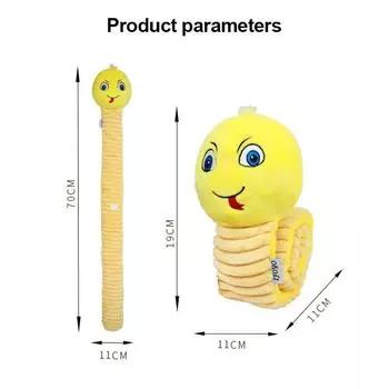 Игрушки для собак Интерактивная плюшевая игрушка для щенков Змея-пищалка Жевательная игрушка Нюхательная игра Прятки для собак среднего размера Развивающие интеллект Игрушки для домашних животных жёлтый