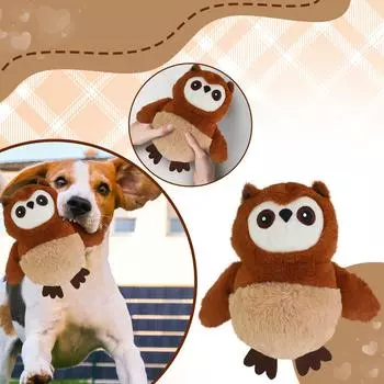 Игрушки для собак Электрический сова прыгающий мяч. Интерактивная игрушка для собак, мяч для собак с батарейками. Автоматический движущийся шар и плюшевый чехол для маленького One Size