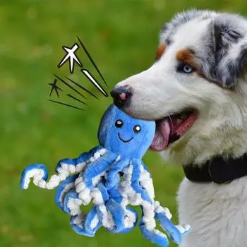 Игрушки для собак «Пискливый осьминог», интерактивная мягкая игрушка для жевания в виде осьминога для агрессивных любителей жевать, мягкая плюшевая игрушка для собак для маленьких, средних и больших собак синий