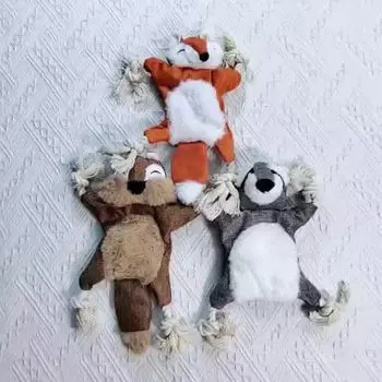 Игрушки для собак, устойчивые к жеванию, скрежещущие зубами, чистящие звуки, плюшевые игрушки для собак, милые мультяшные игрушки для домашних животных