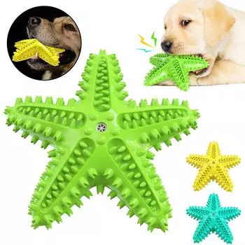 Игрушки для собак в форме звезды для маленьких больших собак Интерактивный писк Щенки Кошки Молярная жевательная зубная щетка Устойчивая к укусам Обучение IQ Мопс Чихуахуа Товары для домашних животных синий