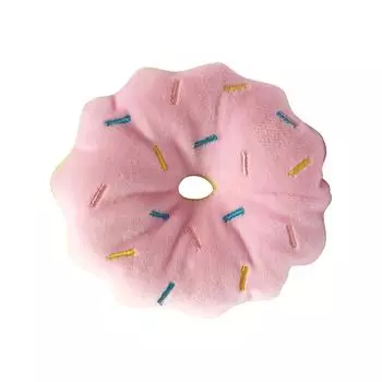 Игрушки для собак в виде пончиков, устойчивые к укусам, скрежетание зубами, избавление от скуки, мультяшная милая пищащая плюшевая игрушка для собак розовый