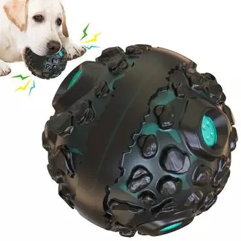 Игрушки для собак Жевать Прыгать Интересный Странный Скрипучий Звук Падающий Камень Мяч Снимает Тревогу Чистка Зубов Игрушки-Кормушки жёлтый