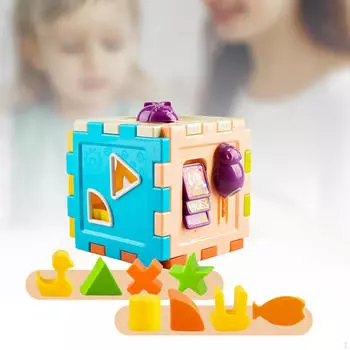 Игрушки для сортировки по цвету, цветные кубики и фигуры, набор фигур для дошкольников Монтессори 8 Pattern