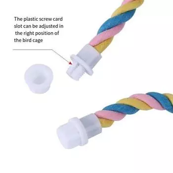 Игрушки для укусов домашних птиц Игрушки для попугаев из цветной хлопковой веревки Эластичные игрушки для лазанья попугаев Прочная клетка для качелей для птиц Подставка для игрушек для домашних животных