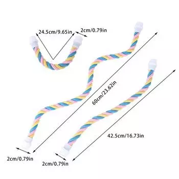 Игрушки для укусов домашних птиц Игрушки для попугаев из цветной хлопковой веревки Эластичные игрушки для лазанья попугаев Прочная клетка для качелей для птиц Подставка для игрушек для домашних животных