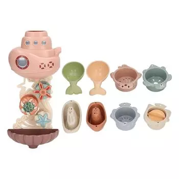 Игрушки для ванны для малышей, игрушки для ванны, кружка, лодка, ложка, игрушки с 2 крепкими присосками для