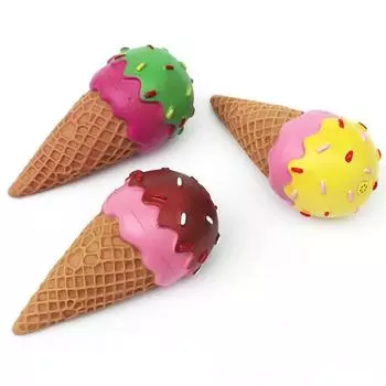 Игрушки для жевания домашних животных Интерактивные игры для домашних животных Забавные моляры в форме мороженого Собака Писклявый звук Укус щенка Чистка зубов Игрушки для домашних животных