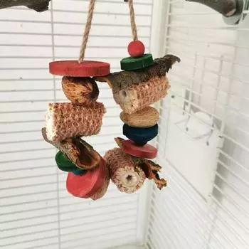 Игрушки для жевания Parrot Nature, подвесная деревянная подставка для жердочки в виде початка кукурузы, подвеска для кусания Parrots Climbing