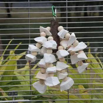 Игрушки для жевания попугаев, игрушки для покусывания птиц из натурального дерева в виде кости каракатицы, подвесная игрушка для покусывания в клетке для попугаев