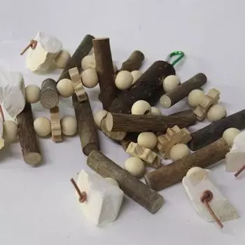 Игрушки для жевания попугаев, натуральные деревянные блоки для птиц, игрушки для укусов в виде каракатицы, подвесная игрушка для укусов в клетке для попугаев ара, попугаи-кокату