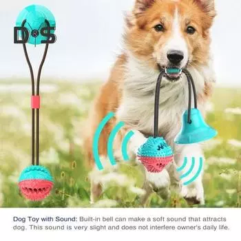 Игрушки для жевания собак для агрессивных любителей жевать Интерактивная игрушка-перетягивание каната на присоске Веревка для прорезывания зубов Головоломка для собак Лакомство Раздача еды Мяч Игрушки зелёный