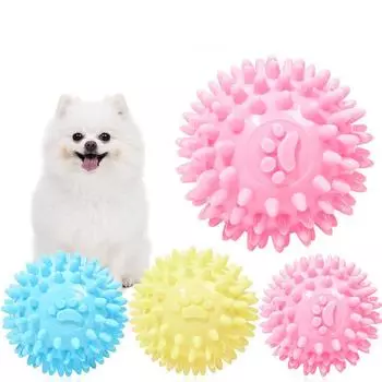 Игрушки для жевания собак для чистки зубов, розовая мягкая резиновая кость, забавный мяч, интерактивный набор лакомств в виде пончика для маленьких и средних собак, подарки для домашних животных 6cm небесно-голубой