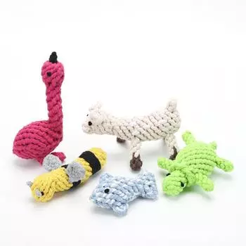 Игрушки для жевания собак из хлопковой веревки: Фигурки животных, фруктов и овощей для домашних животных в стиле Pocky.