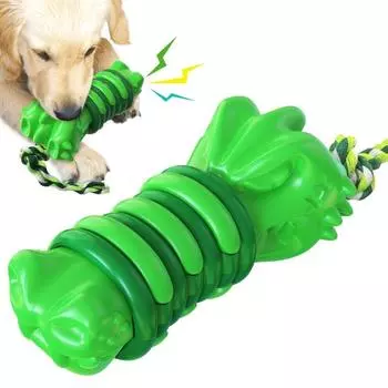 Игрушки для жевания собак Веселье Звукоизвлечение Снятие беспокойства Чистка зубов Интерактивная игра Триггер Охотничий инстинкт Игрушки в форме крокодила для домашних животных зелёный