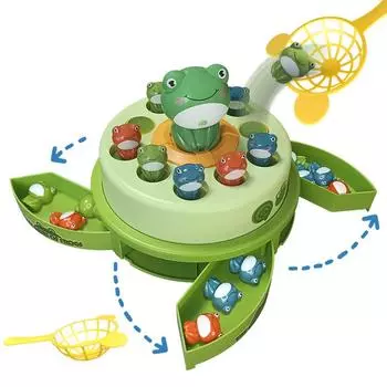Игрушки Frog Pop Out Catch для детей от 3 до 13 лет, музыкальная настольная игра Rotate Bounce Catch, интерактивные детские игрушки, игрушка для мальчиков и девочек 3 лет зелёный