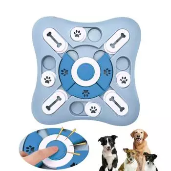 Игрушки-головоломки для собак Pet Seek Food Slow Feed Dispenser Нескользящая миска для еды Squeak Increase Puppy IQ Интерактивная обучающая игра Toys синий