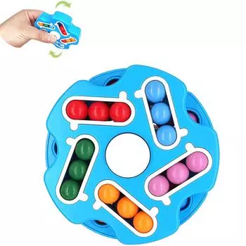Игрушки-головоломки-кубы, игрушки-игрушки-кубы с волшебными бобами, вращающиеся пазлы с волшебными бобами, бусины-спиннеры, игрушки для взрослых, дети снимают стресс 9.5x9.5x2cm синий
