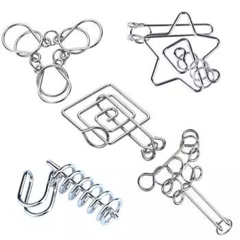 Игрушки-головоломки с девятью кольцами и высокой сложностью развязывания колец, петлеобразная игрушка для развития интеллекта, чтобы развязать кольца 1PCS