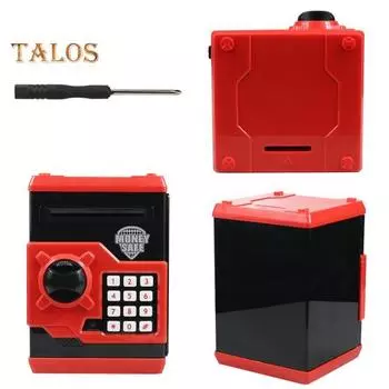 ИГРУШКИ И TOTS Детский пароль Электронная копилка Мини-банкомат Экономия денег Копилка one size красный/чёрный