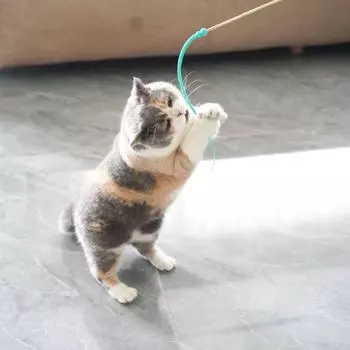 Игрушки Имитация мыши Интерактивная кошка Хвост Дразнилка для кошек Игрушка Силиконовая забавная палка Длинный хвост Мыши Хвост котенка Дразнилка для кошек зелёный