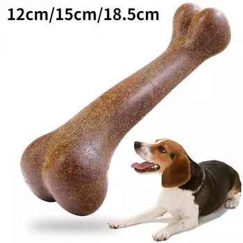 Игрушки из костей со вкусом говядины для маленьких, средних и больших собак, нетоксичные игрушки для щенков против укуса, жевательные игрушки для домашних животных, игрушки для ухода за зубами, аксессуары для собак 12cm жёлтый