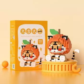 Игрушки из микрочастиц: Строительные блоки из трех сокровищ года Тигра (6021-6025)