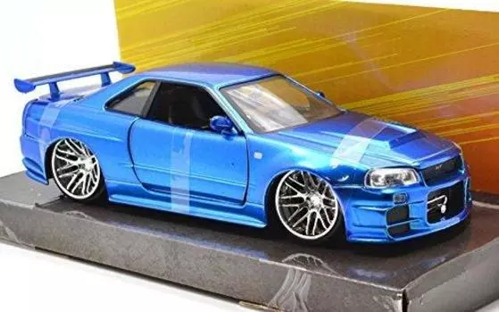 игрушки JadaToys FAST FURIOUS 4 NISSAN SKYLINE R34 Jada Toys scale Furious Nissan Skyline Blue 124scale & BRAIAN S GT-R 124 Fast & MAX Брайан
