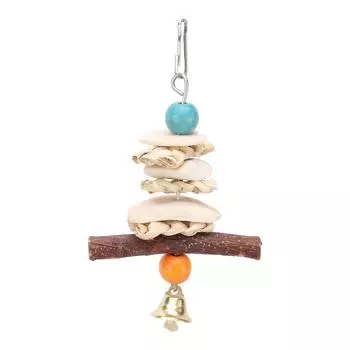 Игрушки-каракатицы, подвесные жевательные игрушки для попугаев с колокольчиком для африканских серых попугаев Budgie15 см/5,9 дюйма 15cm / 5.9in