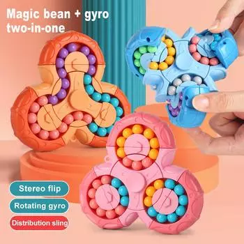 Игрушки-кубики Magic Bean, вращающиеся квадратные бусины для декомпрессии, волшебный куб, детская головоломка, креативные игрушки