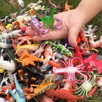 Игрушки-модели динозавров и морских животных: Фигурки спинозавра, тираннозавра, насекомых и черепах для детей.