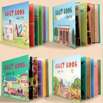 Игрушки Монтессори «Моя первая занятая книга», обучающая тихая книга для малышей, развивающая доска для занятий, обучающие игрушки для детей 2–4 лет, рождественские подарки