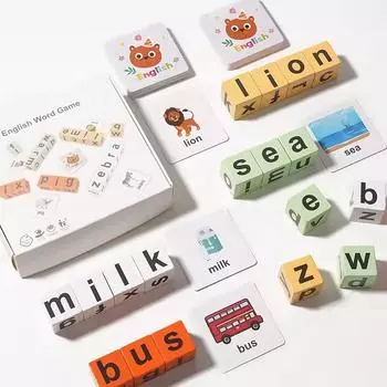 Игрушки Монтессори с буквами для раннего образования, правописание слов, деревянные блоки, игры для детей, изучение английского языка, карты, игра-головоломка