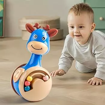 Игрушки-неваляшки в виде оленей, развивающие игрушки для детей, обучающие игрушки для раннего развития, идеальные подарки на день рождения, подарки на Хэллоуин/Рождество розовый