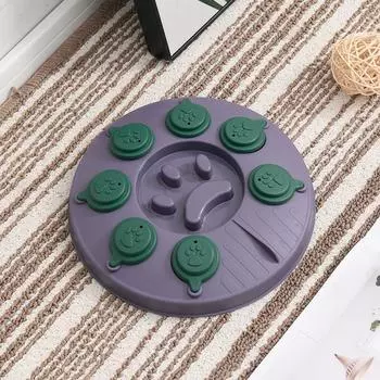 Игрушки-пазлы для домашних животных, миска для еды, замедляющая миску для щенков, маленьких и средних собак, интерактивные обучающие игры, кормушка для увеличения IQ грязно-белый