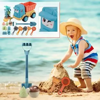 Игрушки Пляжный песок Дети Игрушки для малышей-машинки Солнечные формы, формы, лопаты, грабли, маленькие чайники, одноколесные велосипеды, уличные пляжные игрушки, игрушки для игр на снегу