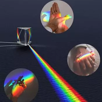 Игрушки по физике, тройная призма, стекло, отражающее цветной спектр света, обучающие развивающие игрушки для детей, школьное обучение 5 x 3 x 3CM