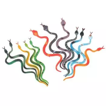 Игрушки-приколы Животные Модель Пластиковая игрушка-змея Игрушка-прикол Шутка Игрушка-симуляция Змея Модель Смешная ужасная змея разноцветный