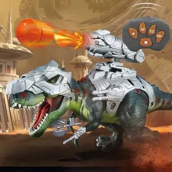 Игрушки с дистанционным управлением Динозавры Электрические Трицератопсы Светильник Концерт Ходьба Звонок Динозавр зелёный