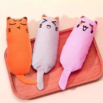 Игрушки с кошачьей мятой, симпатичная плюшевая подушка для большого пальца, скрежещущая зубами, устойчивая к укусам, дразнящая, расслабляющая, жевательная игрушка для кошек, аксессуары для домашних животных