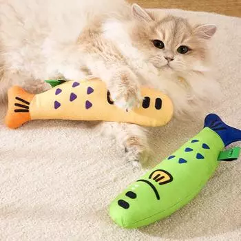 Игрушки с кошачьей мятой, устойчивые к укусам, мультяшные игрушки для жевания кошек, интерактивные игрушки для кошек, имитация рыбок, игрушка в виде котенка, избавляющая от скуки, игрушки для кошек