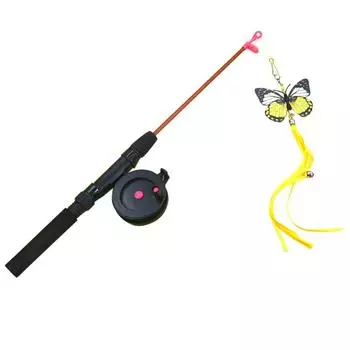 Игрушки с кошачьими перьями, домашние интерактивные кошачьи перья, дразнилка, палочка, выдвижная удочка, игрушки для погони за кошачьими перьями зелёный