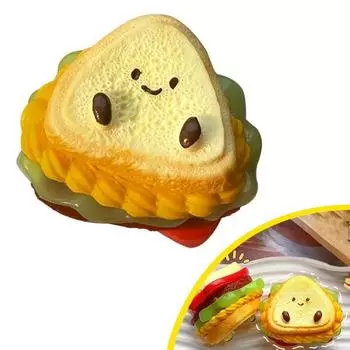 Игрушки-сэндвичи ручной работы, мягкие игрушки-сэндвичи, 6-слойные игрушки-сэндвичи, сенсорная игрушка для снятия стресса, для офиса, школы жёлтый