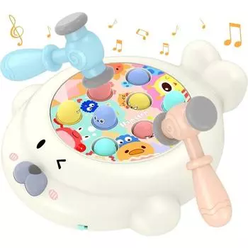 Игрушки-таш-мол для малышей, интерактивные игрушки для раннего развития с музыкой и светом, игрушки-стучалки для детей от 3 до 8 лет для девочек и мальчиков белый