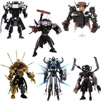 Игрушки Titan Tv Man Blocks, улучшенные строительные блоки Titan Tvman, улучшенные блоки Titan Clockman, набор кирпичных блоков G-man Titan Drillman оранжевый