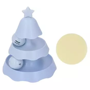 Игрушки-треки с мячом для котят избавляют от скуки, веселые, интерактивные, многослойные, в форме рождественской елки, для кошек синий